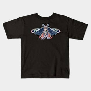 Moth sticker  blue, orange and lila pastel Kids T-Shirt